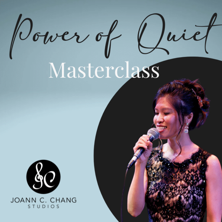 Promotional image for Power of Quiet Masterclass by Joann C. Chang Studios.
