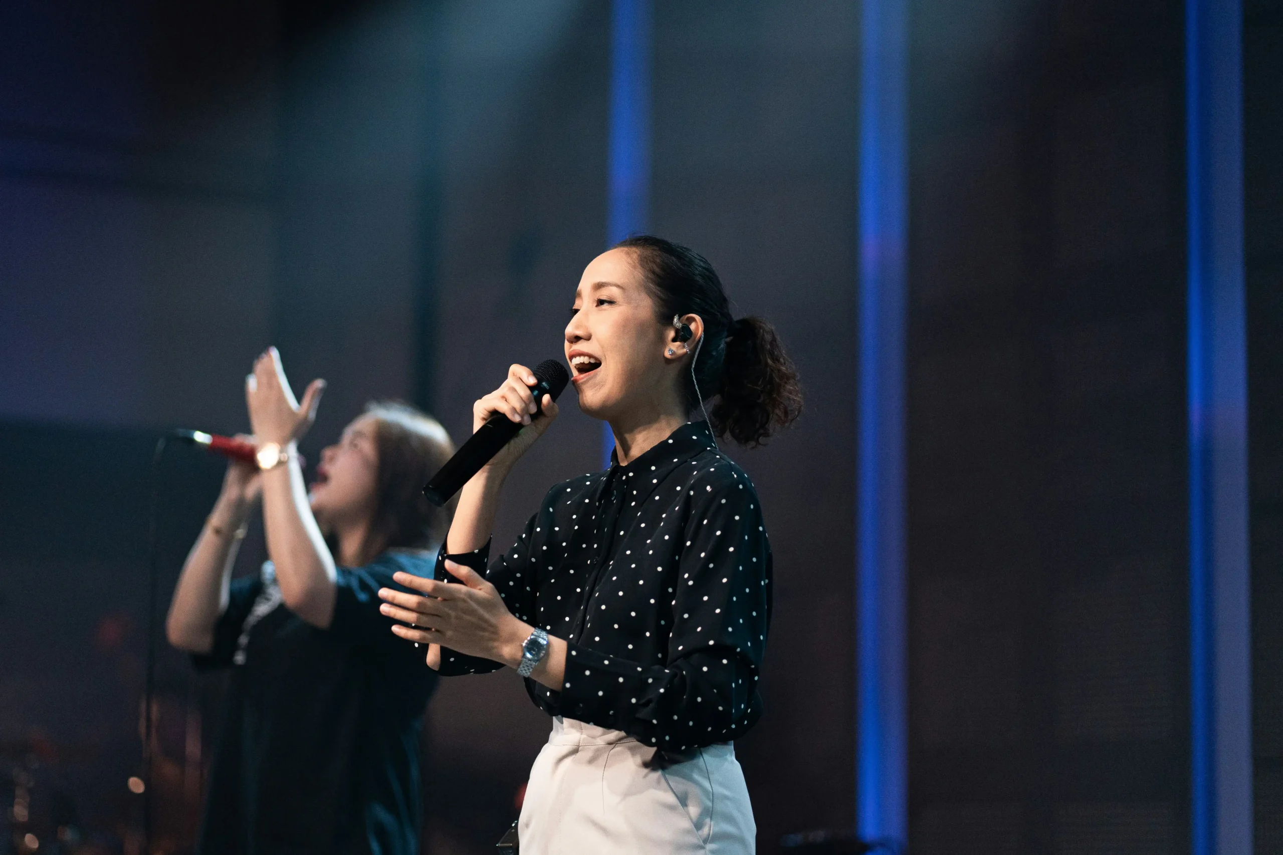 Girl Mastering Breath Control for Singing