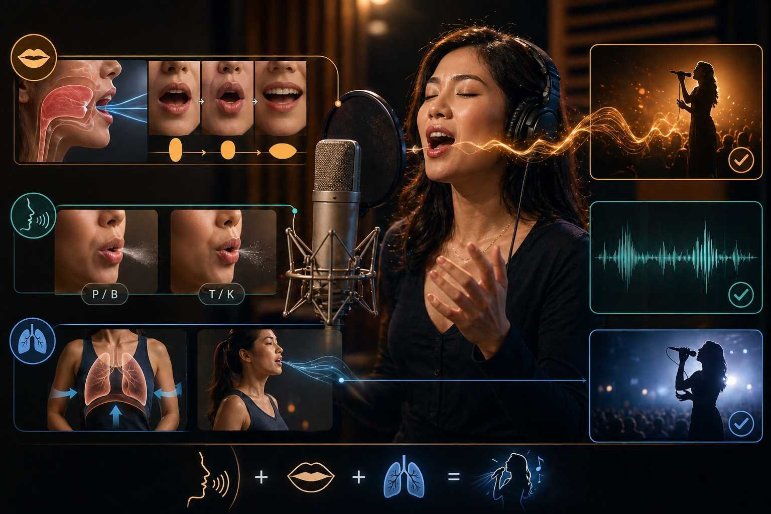 Mastering singing technique infographic