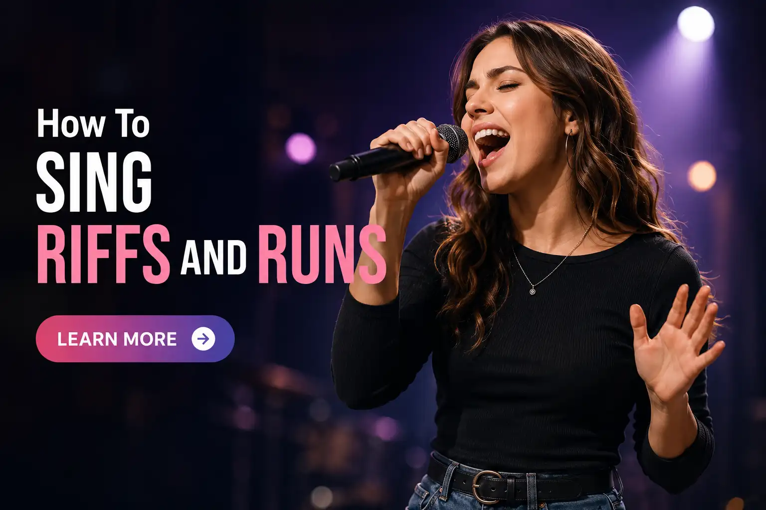 vocal coach demonstrating techniques for singing riffs and runs