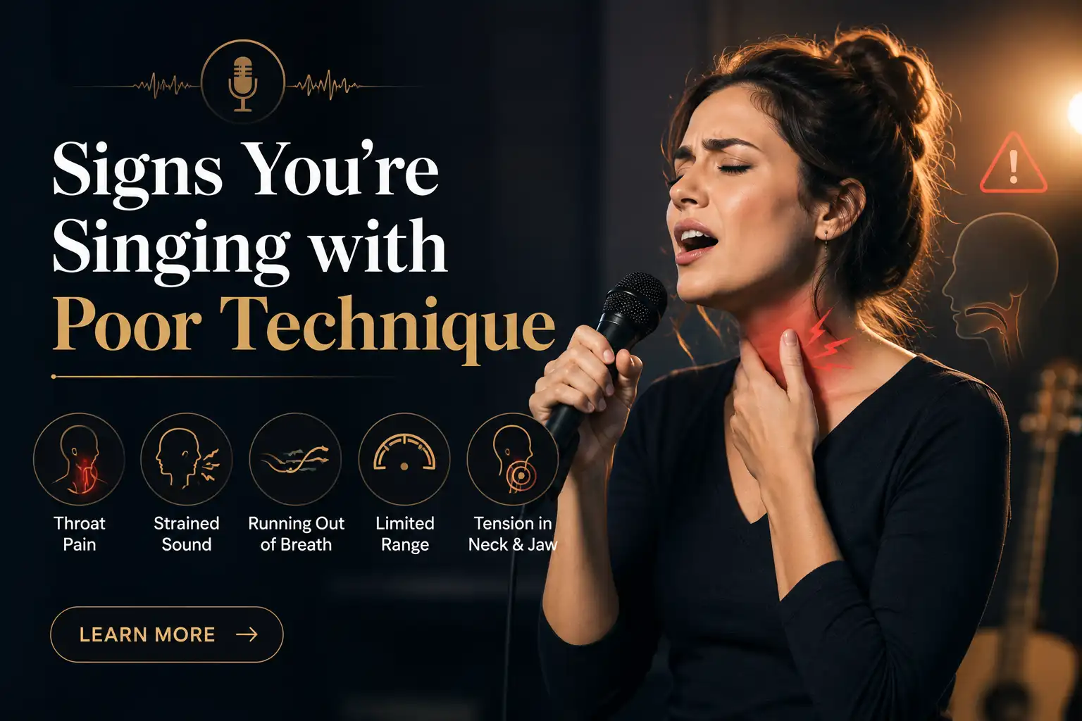 Singer experiencing poor singing technique